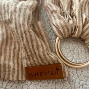 WildBird Tan and Cream Ring Sling with Gold Rings